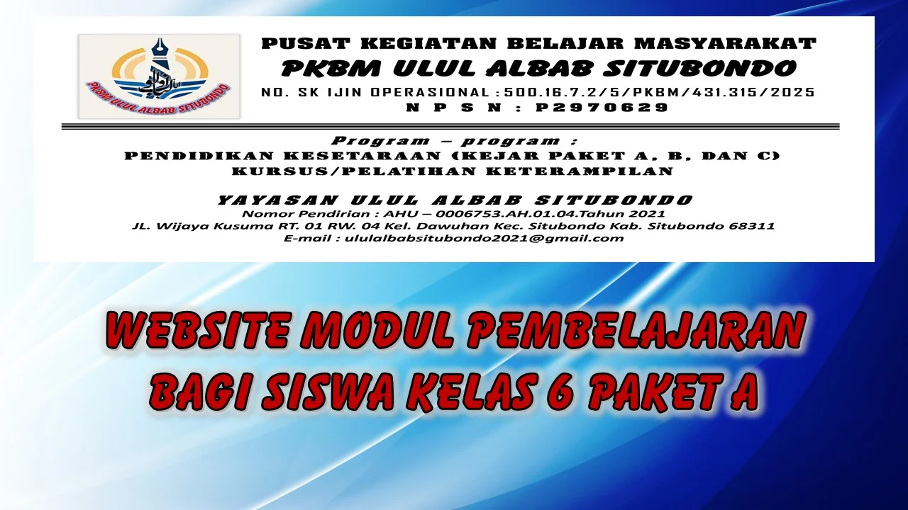 Website Modul Pembelajaran Siswa Kelas 6 Paket A
